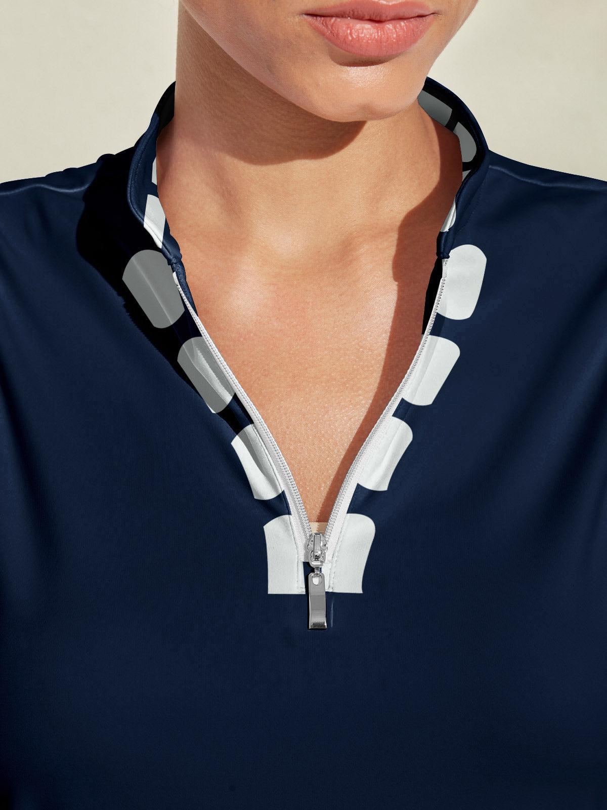 Playful Nautical Long Sleeve 36.5 Inch Dress UPF50+