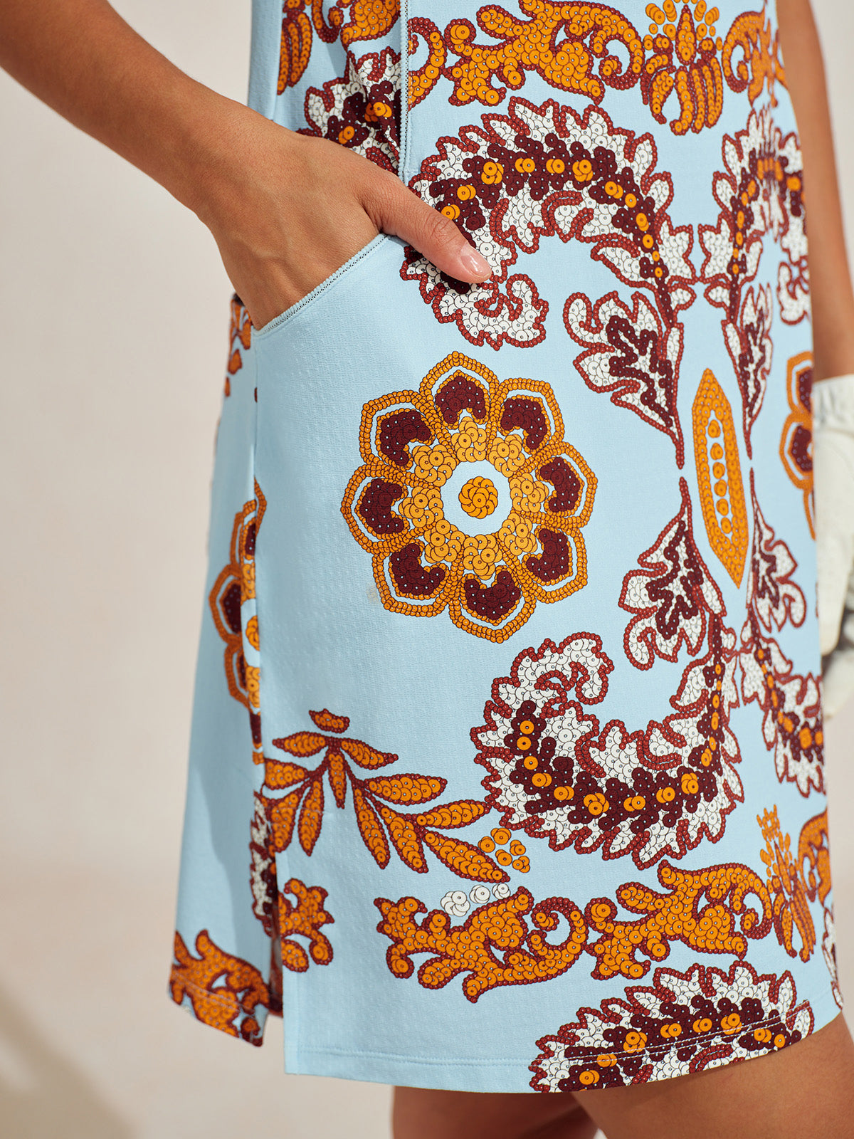 Premium Sleeveless Mock Neck 35.5 Inch Dress UPF50+