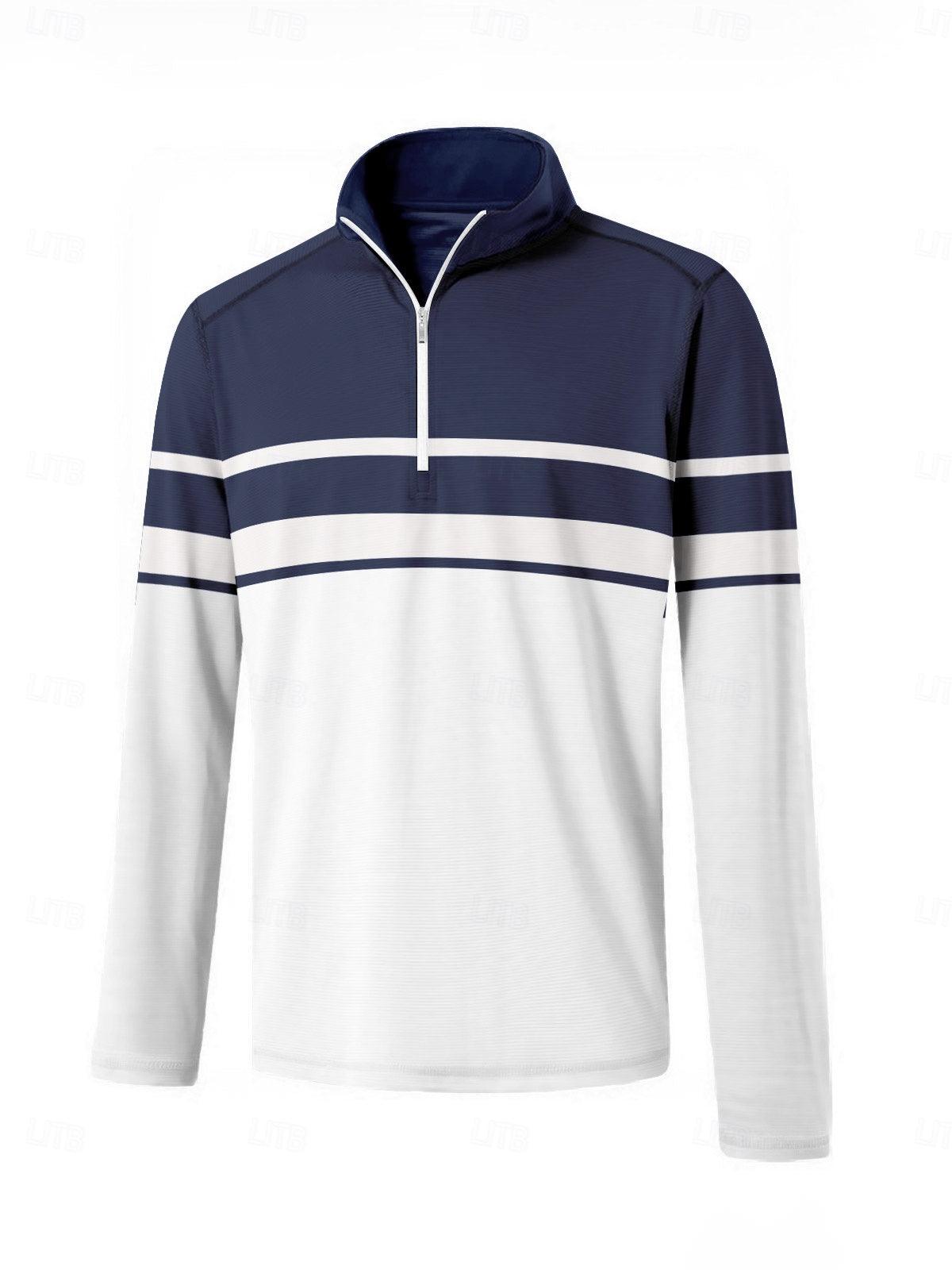 Playful Nautical Men's Golf Shirt Quarterzip UPF50+