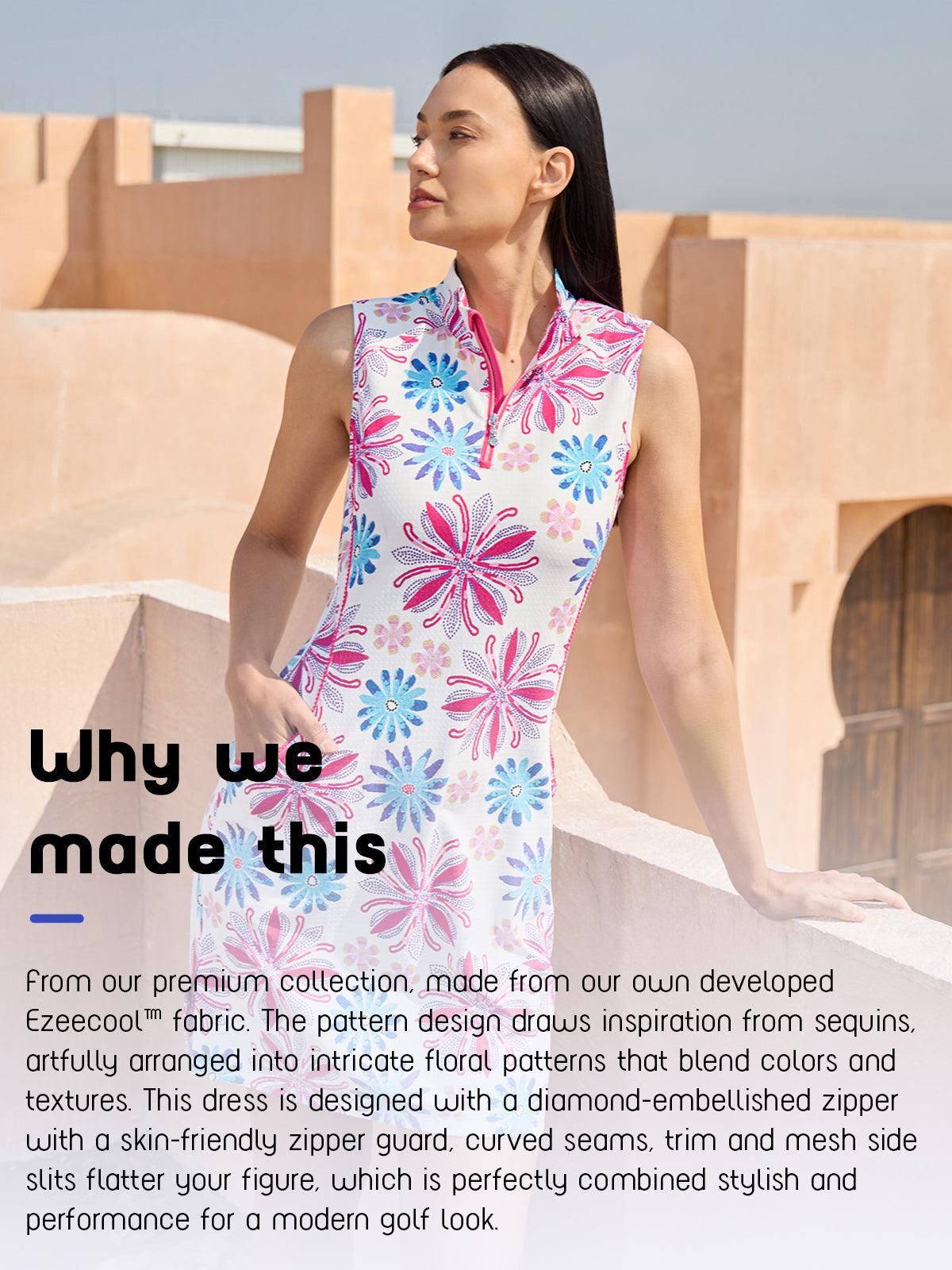 Premium Sleeveless Mock Neck 35.5 Inch Dress UPF50+