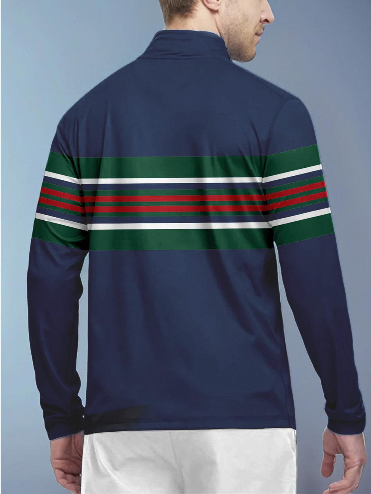 Playful Nautical Men's Golf Shirt Quarterzip UPF50+