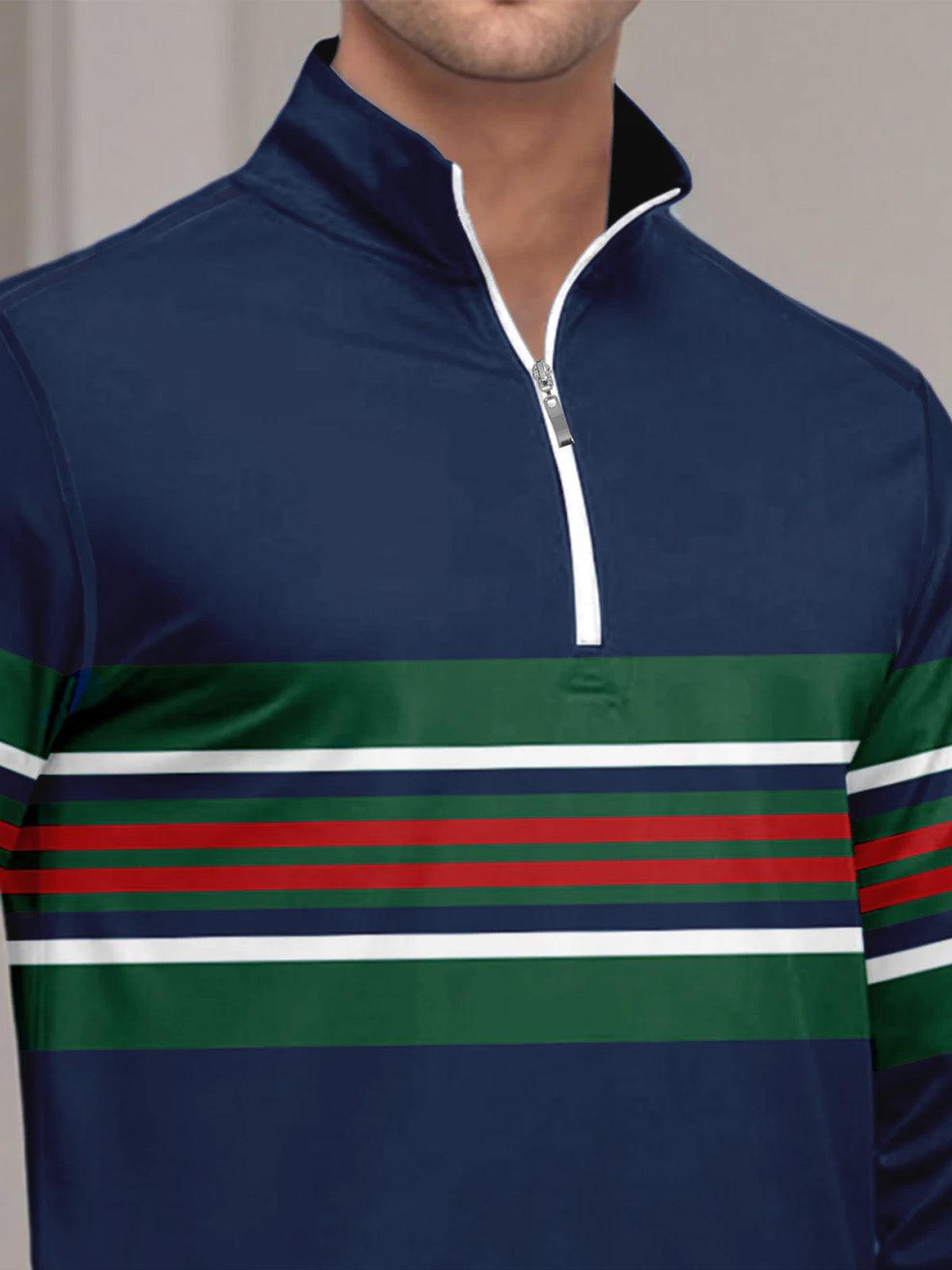 Playful Nautical Men's Golf Shirt Quarterzip UPF50+