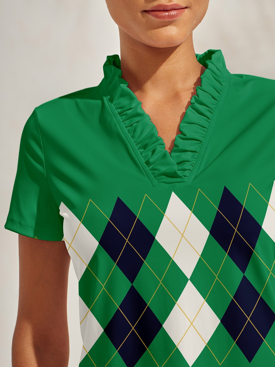 Not So Classic Ruffle V-Neck Polo Top UPF50+