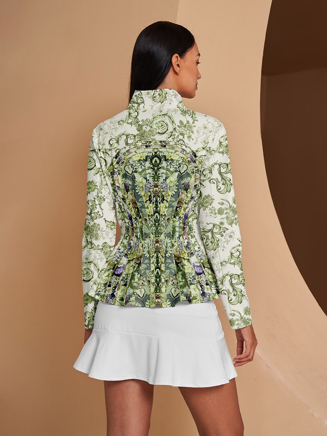 Bold Baroque Ruffle Golf Jacket Sun Protection