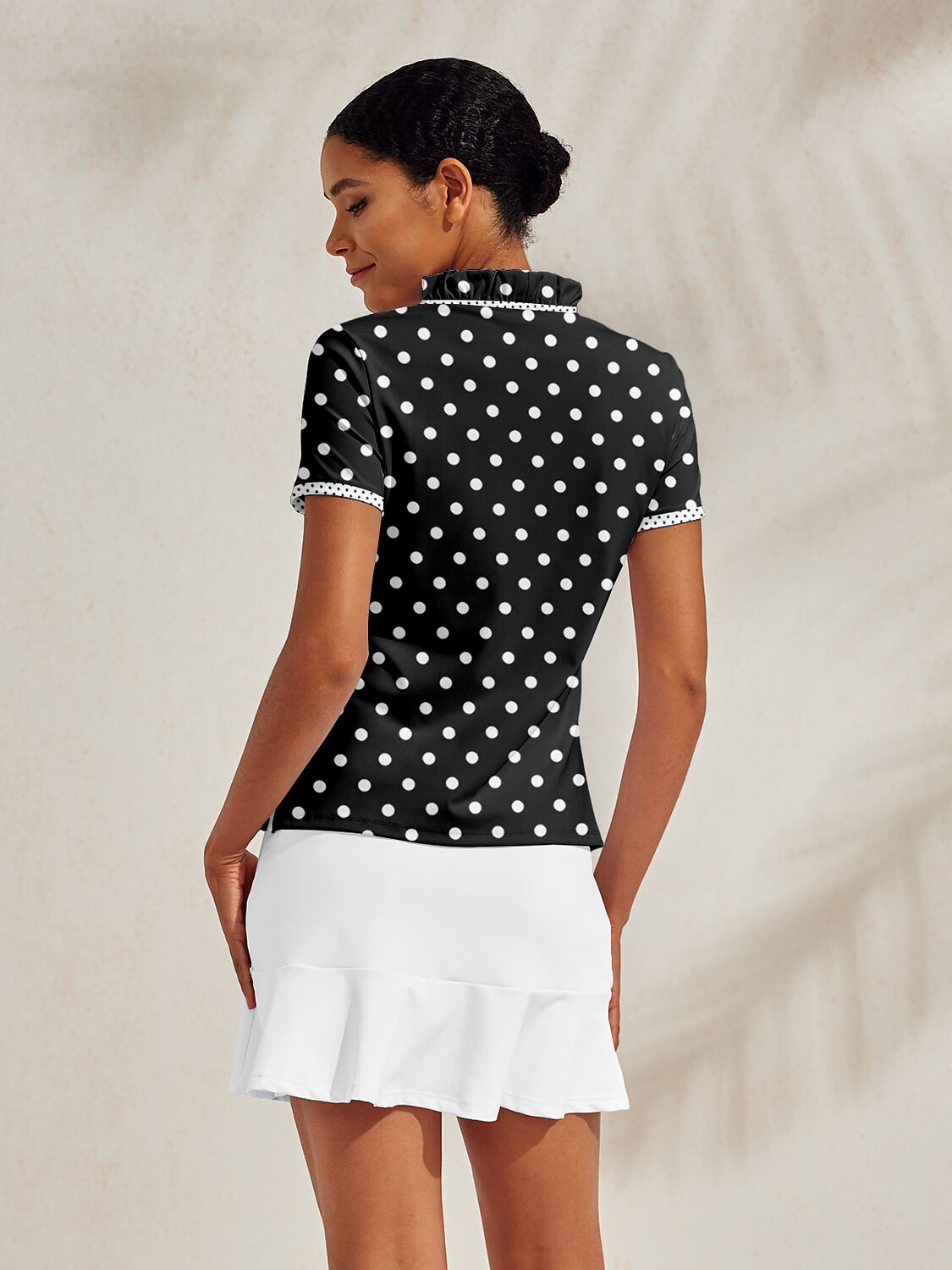 Hyper-prep Ruffle V-Neck Polo Top UPF50+