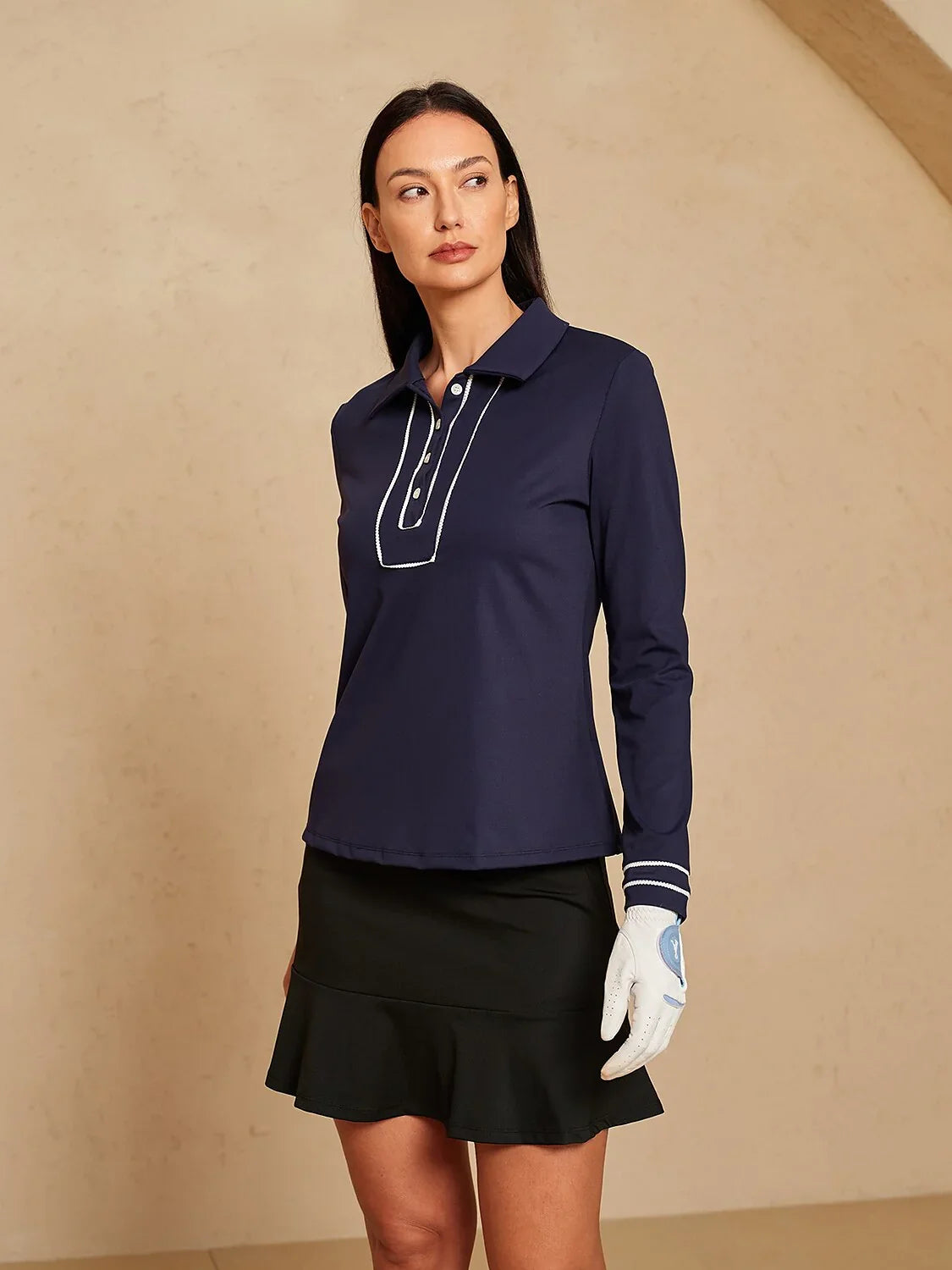 More Than Basic Long Sleeve Polo Top UPF50+
