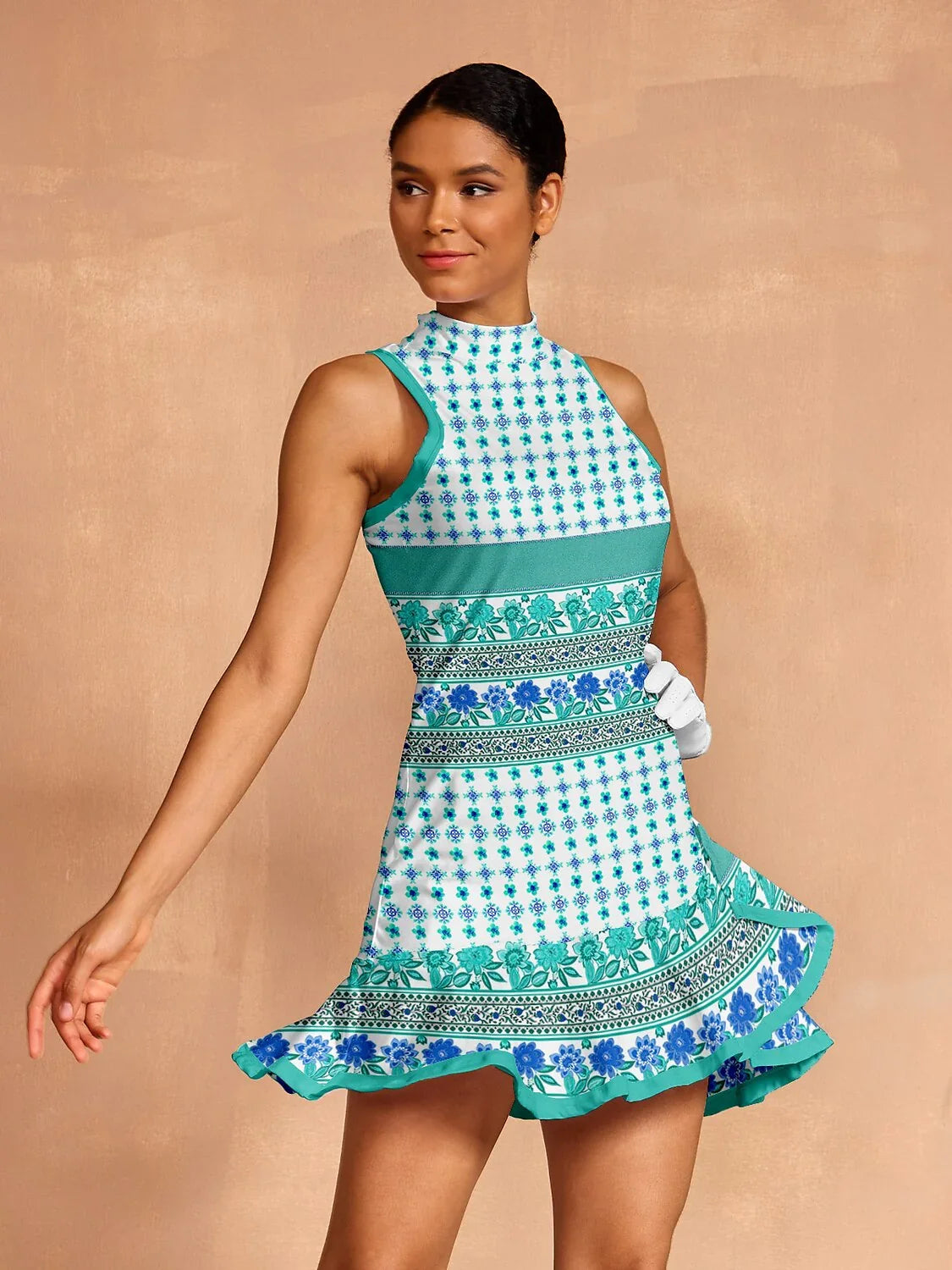 Pretty Feminine Ruffle 34.5 Inch Dress For Golf Pickleball & Tennis