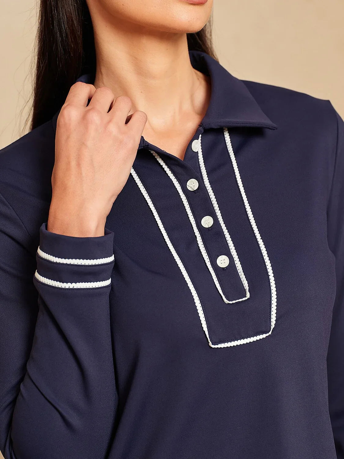 More Than Basic Long Sleeve Polo Top UPF50+