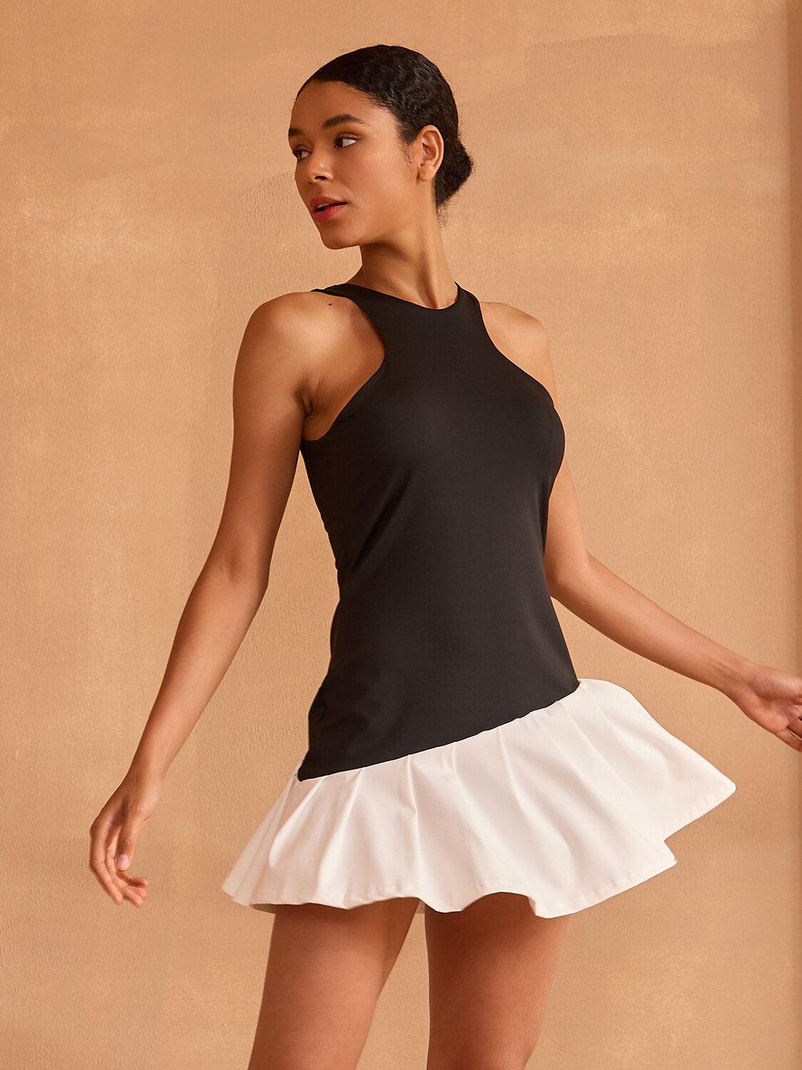 More Than Basic Sleeveless Racerback Ruffle 32.5 Inch Dress