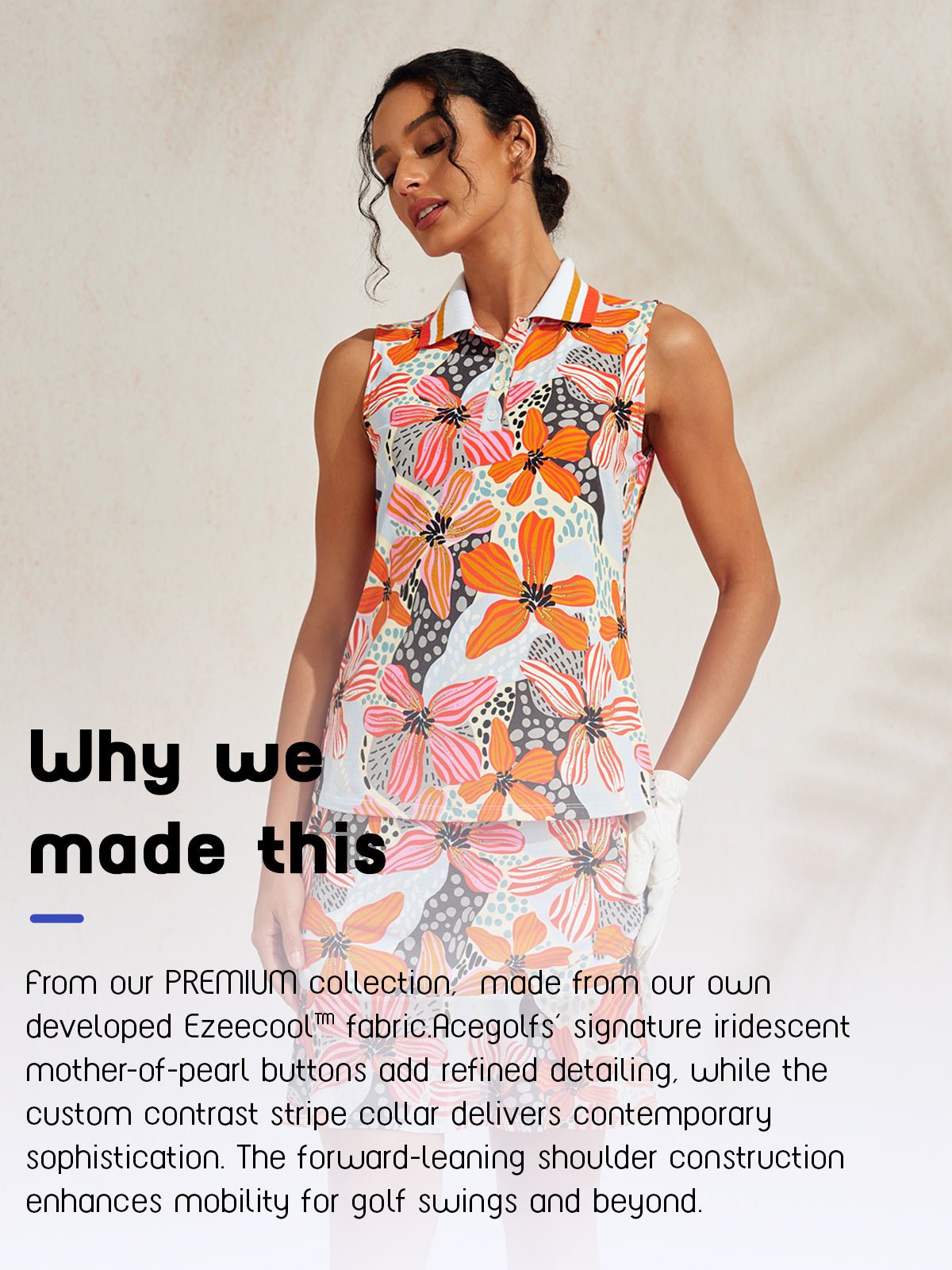 Premium Sleeveless Ribbed Collar Polo UPF50+