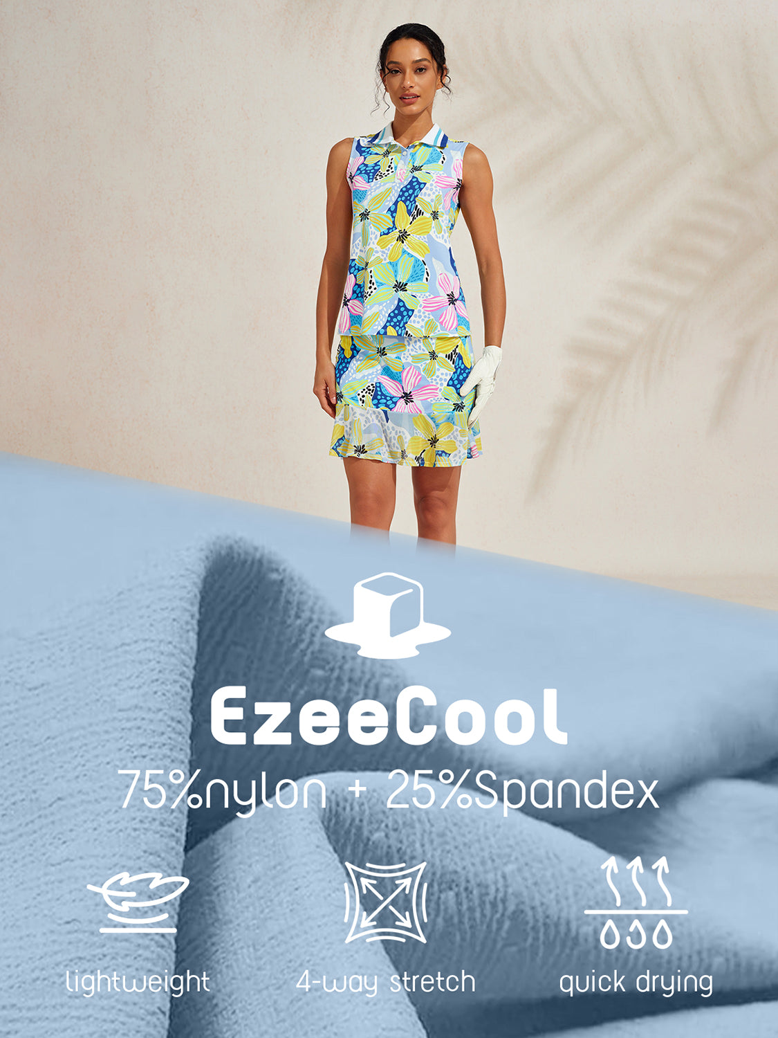 Premium Sleeveless Ribbed Collar Polo UPF50+