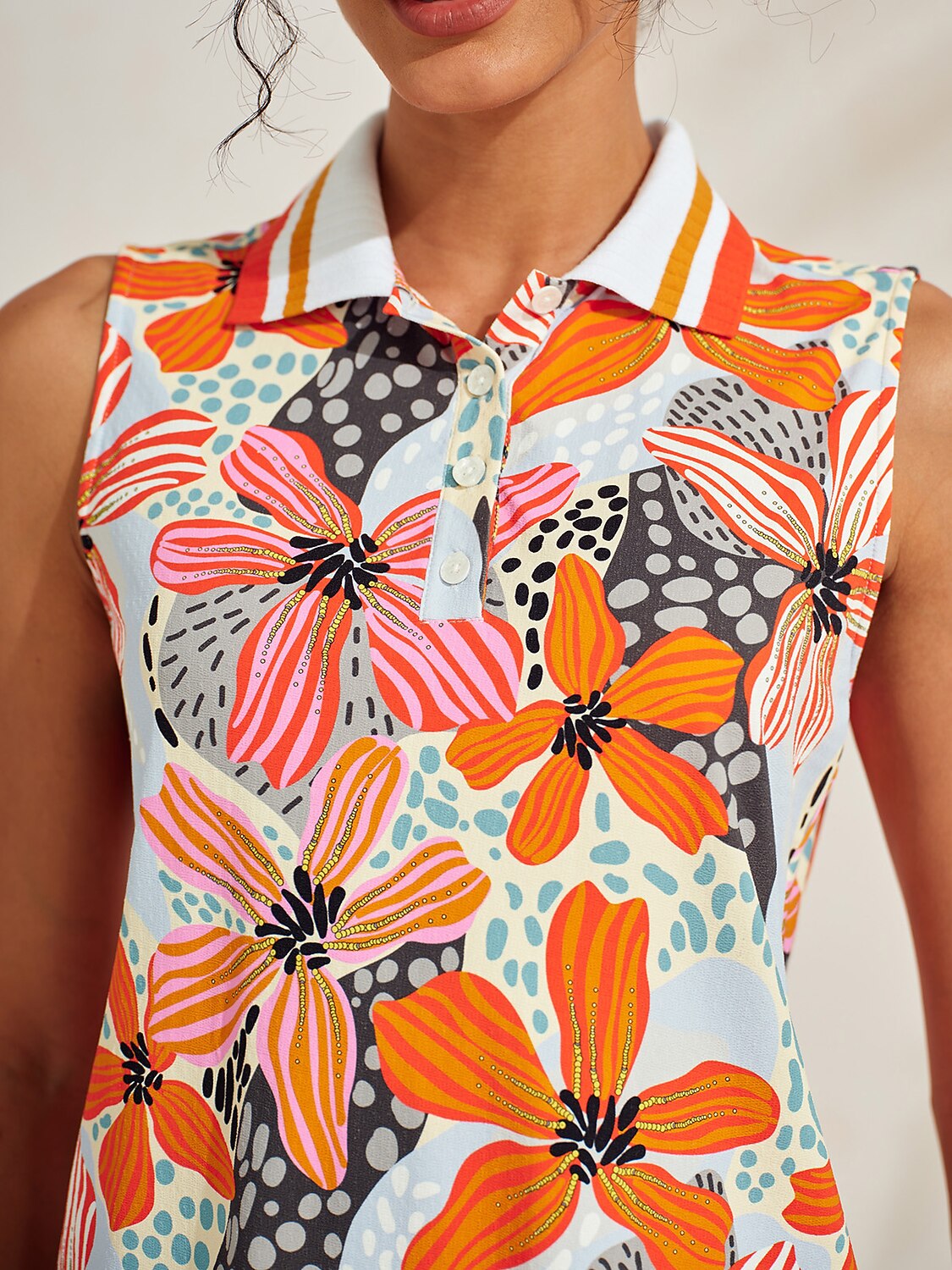 Premium Sleeveless Ribbed Collar Polo UPF50+