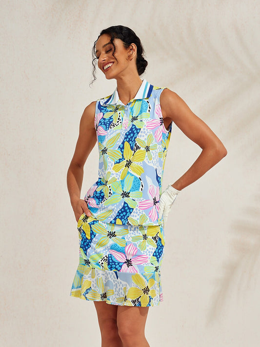 Premium Sleeveless Ribbed Collar Polo UPF50+