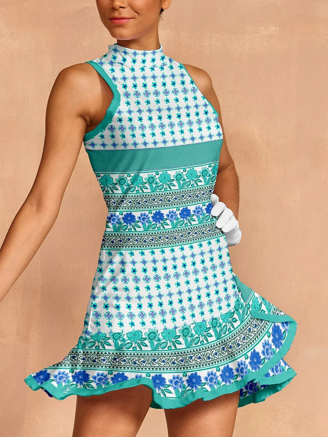 Pretty Feminine Ruffle 34.5 Inch Dress For Golf Pickleball & Tennis