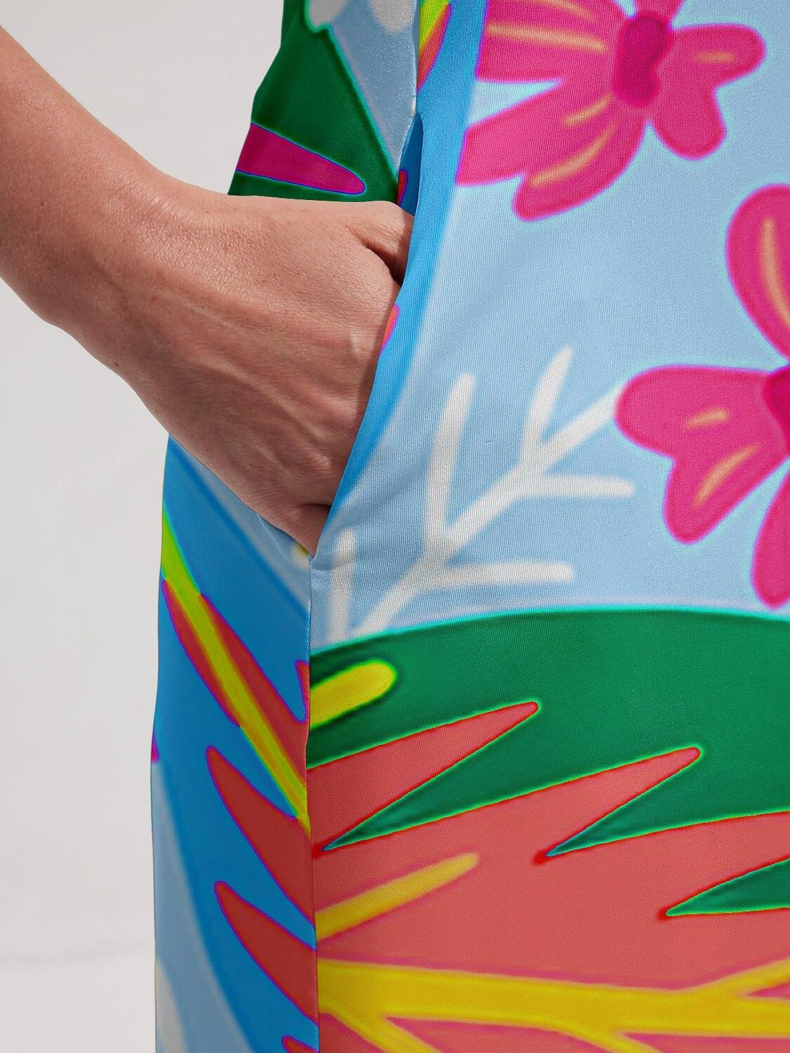 Hyped-up Tropical Sleeveless 36.5 Inch Dress UPF50+