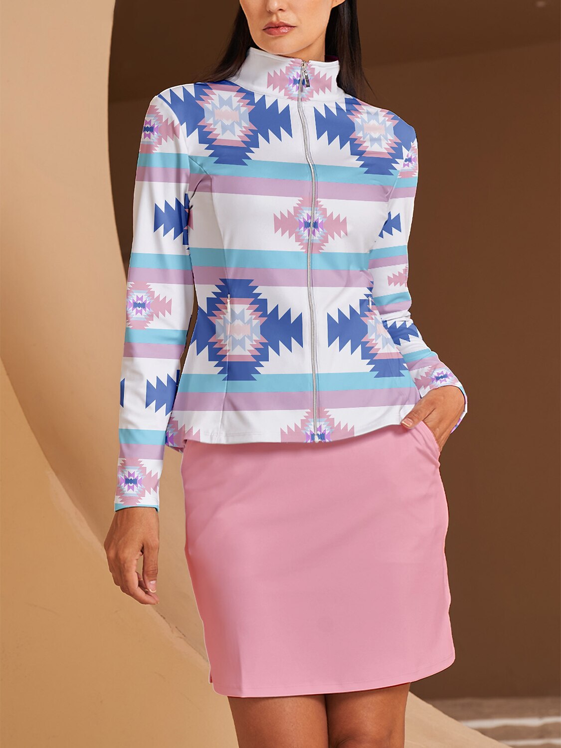 Bold Baroque Ruffle Golf Jacket Sun Protection