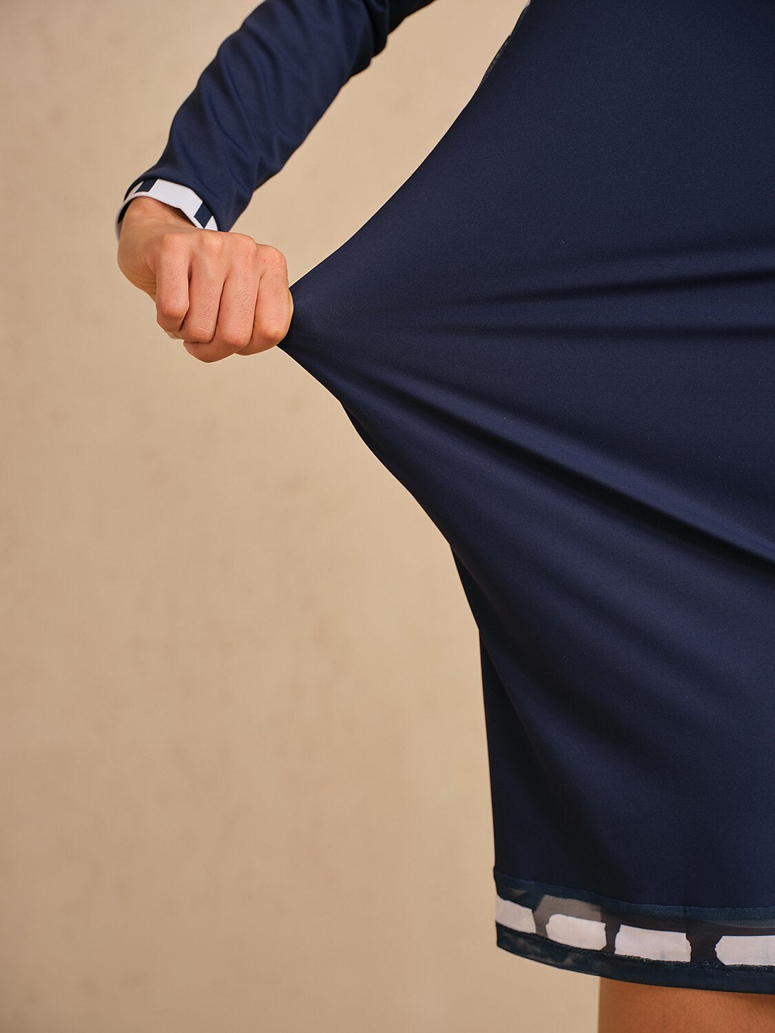 Navycore Color Block Mesh 36.5 Inch Dress UPF50+