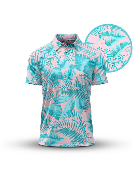 Hyped-up Tropical Men's Polo Top UPF50+
