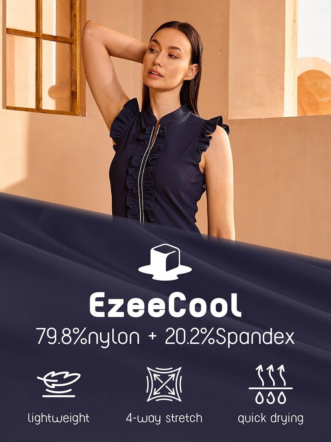 More Than Basic Sleeveless Embellished Ruffle 36 Inch Dress UPF50+